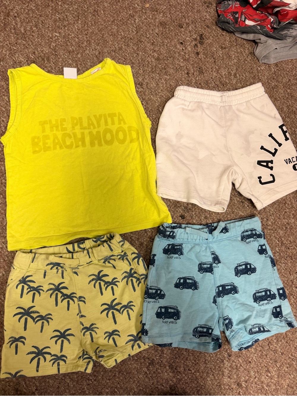 ZARA BOYS 3/4 years Kids Palm-Print Yellow Shorts and tee - Beach Mood